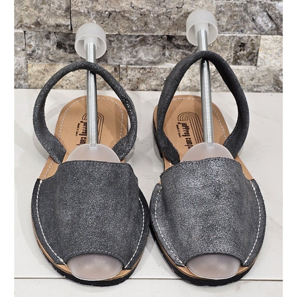 Jeffrey Campbell Ibiza Slingback Sandals Gray Nubuck Flats Women's 40 | US 9-9.5 - Picture 2 of 12